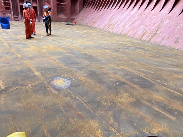 CSA Marine surveyors inspecting a cargo hold before loading
